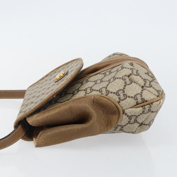 GUCCI GG Plus Supreme Shoulder Bag PVC Leather Beige Gold Auth th6331 - Picture 4 of 16